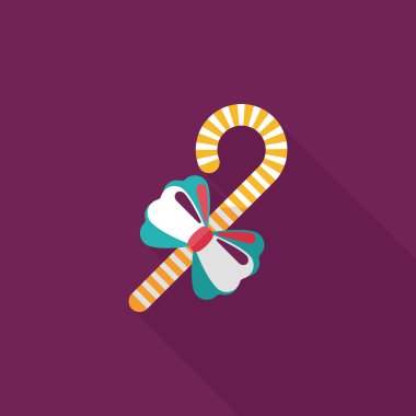 Uzun Gölge, eps10 ile Noel candy cane düz simgesi