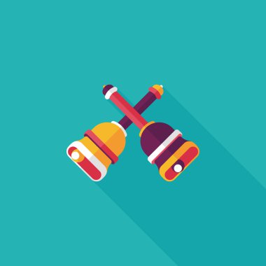 Uzun Gölge, eps10 ile Noel çanları düz simgesi