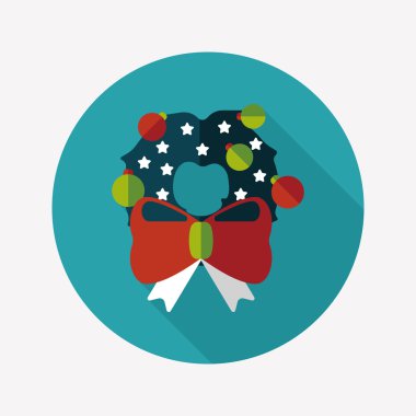 Noel şerit düz simgesi ile uzun gölge eps10