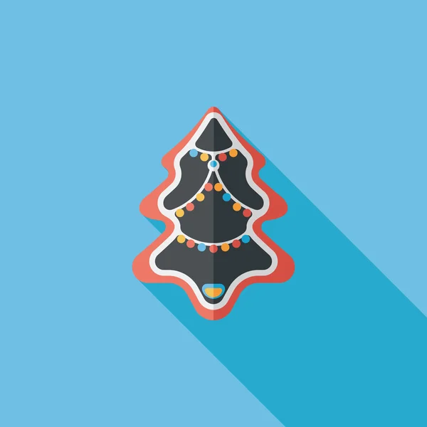 Julgran flat ikonen med långa skugga eps10 — Stock vektor