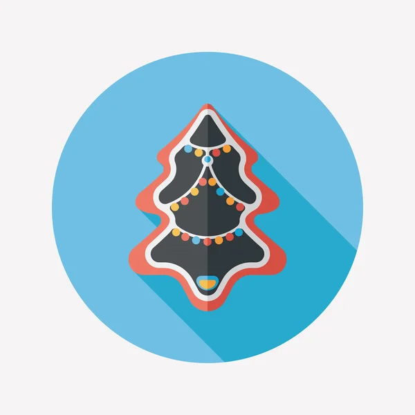 Árbol de Navidad icono plano con sombra larga eps10 — Archivo Imágenes Vectoriales