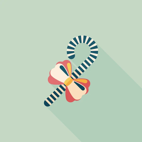 Bonbons de Noël canne icône plate avec ombre longue, eps10 — Image vectorielle