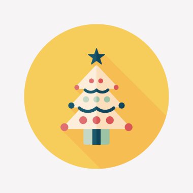 Uzun Gölge, eps10 ile Noel ağacı düz simgesi