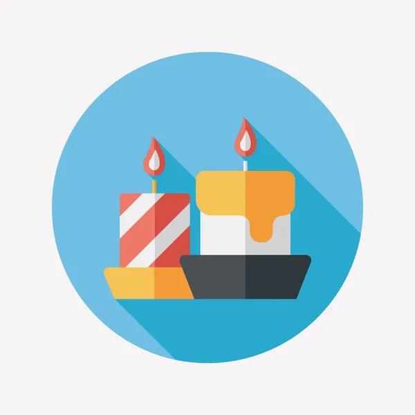 Christmas candle flat icon with long shadow, eps10 — стоковый вектор