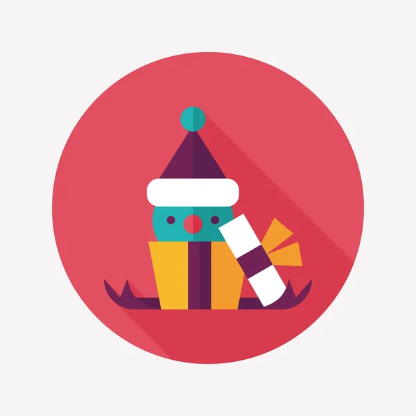 Kerst cadeau platte pictogram met lange schaduw, eps10 — Stockvector