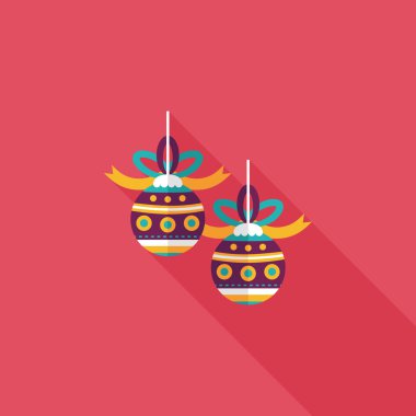 Uzun Gölge, eps10 ile Noel top düz simgesi