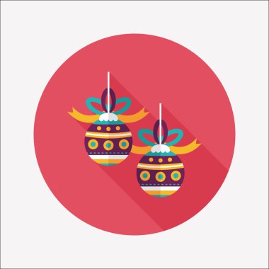 Uzun Gölge, eps10 ile Noel top düz simgesi