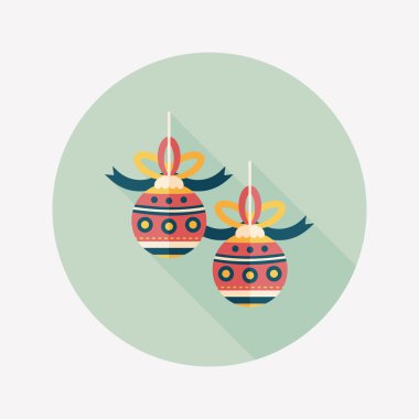 Uzun Gölge, eps10 ile Noel top düz simgesi