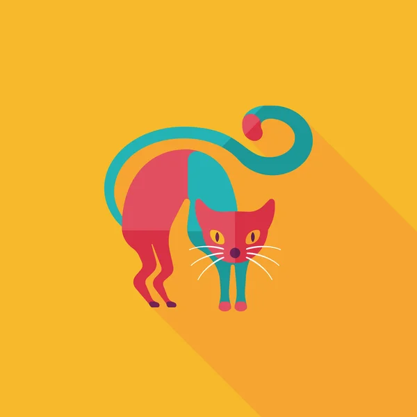 Icone Plate Chat Malefique Avec Ombre Longue Eps10 Image Vectorielle Par Eatcute C Illustration