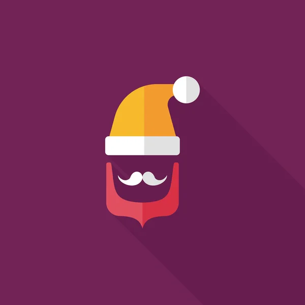 Santa claus platte pictogram met lange schaduw, eps10 — Stockvector