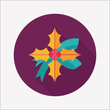 Atatürk çiçeği uzun gölge, eps10 düz simgesi