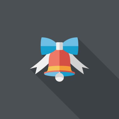 Uzun Gölge, eps10 ile Noel bell düz simgesi