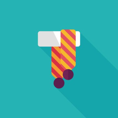 eşarp düz simgesi ile uzun gölge, eps10