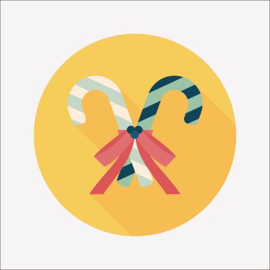 Uzun Gölge, eps10 ile Noel candy cane düz simgesi