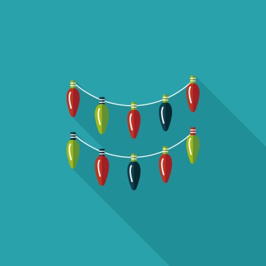 Uzun Gölge, eps10 Noel ışık düz simgesiyle