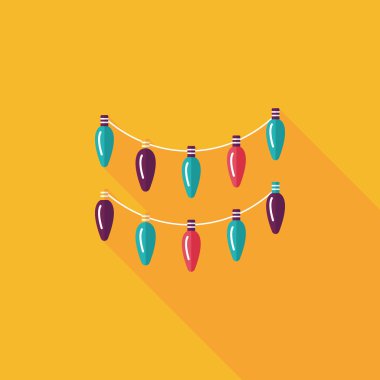 Uzun Gölge, eps10 Noel ışık düz simgesiyle