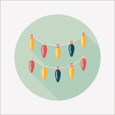 Uzun Gölge, eps10 Noel ışık düz simgesiyle