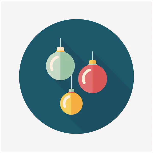 Bola de Natal ícone plano com sombra longa, eps10 — Vetor de Stock