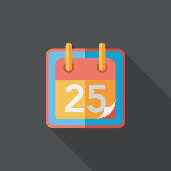 Icono plano de calendario con sombra larga, eps10 — Vector de stock