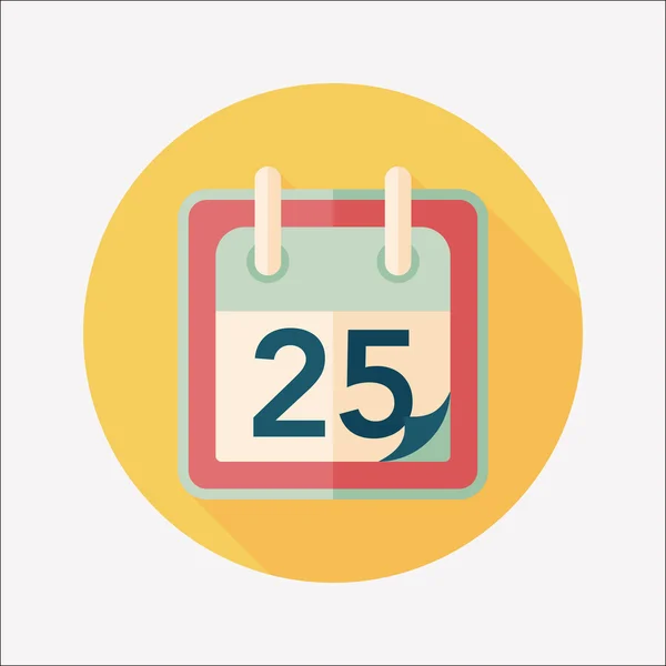 Icono plano de calendario con sombra larga, eps10 — Vector de stock