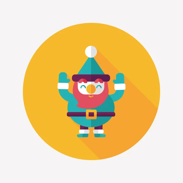 Santa Claus icono plano con sombra larga, eps10 — Vector de stock