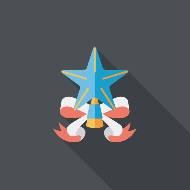 Noel yıldız düz simgesi ile uzun gölge, eps10