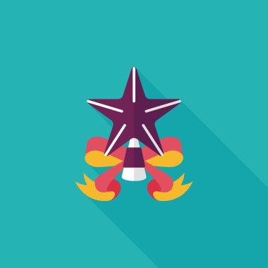 Noel yıldız düz simgesi ile uzun gölge, eps10