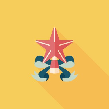 Noel yıldız düz simgesi ile uzun gölge, eps10