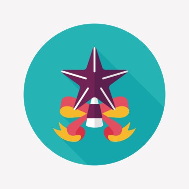 Noel yıldız düz simgesi ile uzun gölge, eps10