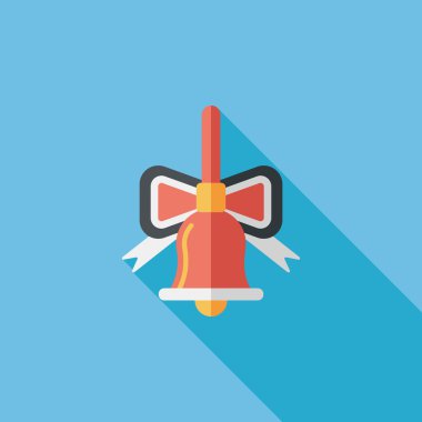 Uzun Gölge, eps10 ile Noel çanları düz simgesi