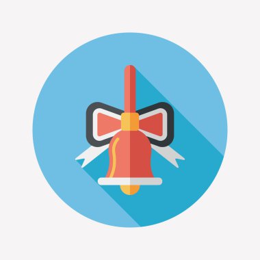 Uzun Gölge, eps10 ile Noel çanları düz simgesi