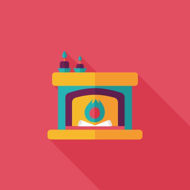 Uzun Gölge, eps10 ile Noel şömine yassı simgesi