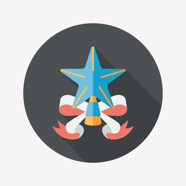 Christmas star flat icon with long shadow, eps10 — стоковый вектор