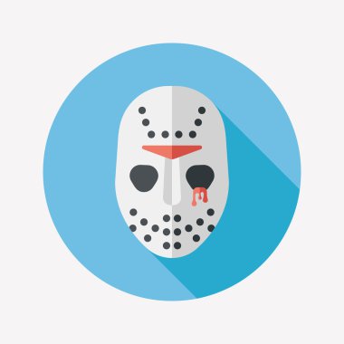 Halloween mask flat icon with long shadow,eps10 clipart