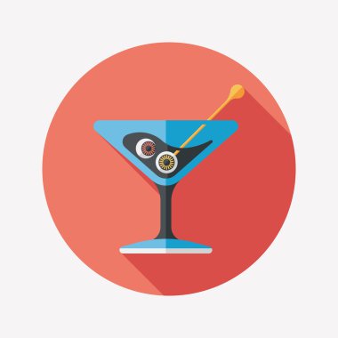 Cadılar Bayramı ile uzun gölge, eps10'deki kokteyl düz simgesi