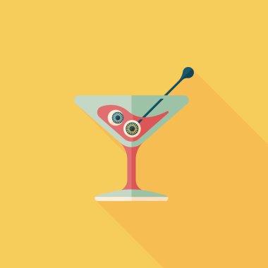 Cadılar Bayramı ile uzun gölge, eps10'deki kokteyl düz simgesi