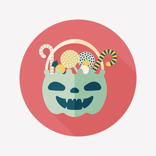 Halloween candy flat icon mit langem Schatten, Eps10 — Stockvektor