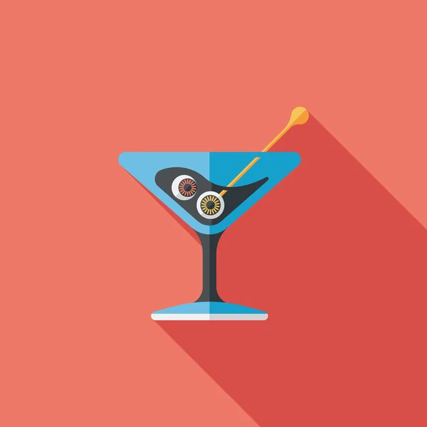 Cocktail d'Halloween icône plate avec ombre longue, eps10 — Image vectorielle