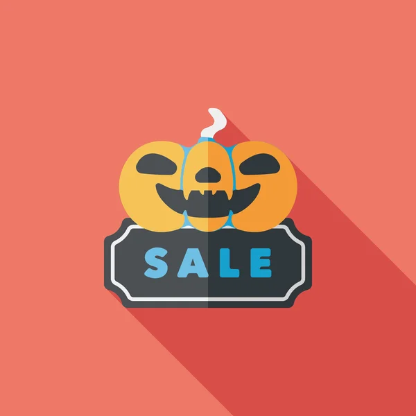 Icône plate Halloween SALE avec ombre longue, eps10 — Image vectorielle