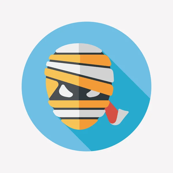 Halloween mummy flat icon with long shadow, eps10 — стоковый вектор