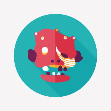 Frankenstein düz simgesi ile uzun gölge, eps10