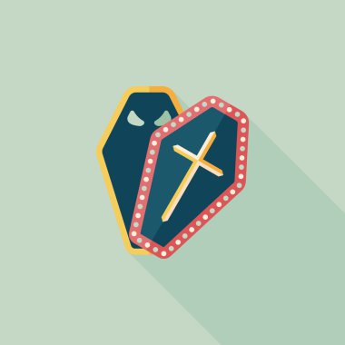 tabut düz simgesi ile uzun gölge, eps10