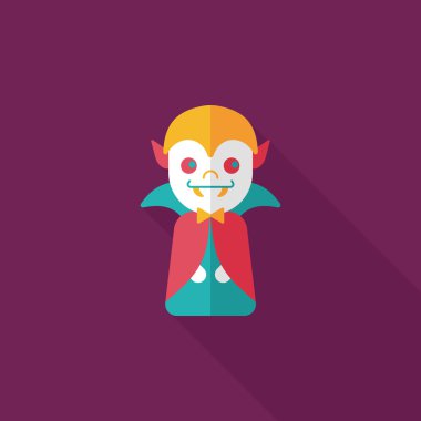 vampir düz simgesi ile uzun gölge, eps10