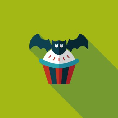 Uzun Gölge, eps10 sopası düz simgesi ile Halloween cupcakes