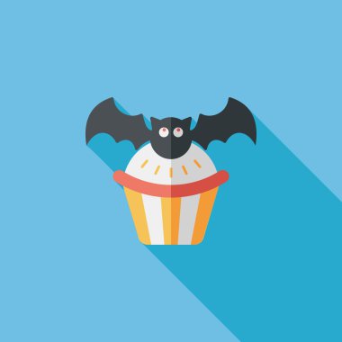 Uzun Gölge, eps10 sopası düz simgesi ile Halloween cupcakes