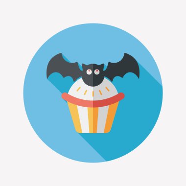 Uzun Gölge, eps10 sopası düz simgesi ile Halloween cupcakes