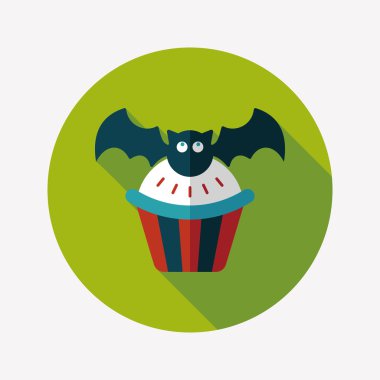 Uzun Gölge, eps10 sopası düz simgesi ile Halloween cupcakes
