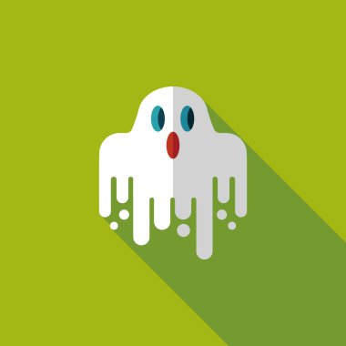 Ghost lapos ikon a hosszú árnyék, eps10