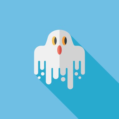 Ghost lapos ikon a hosszú árnyék, eps10