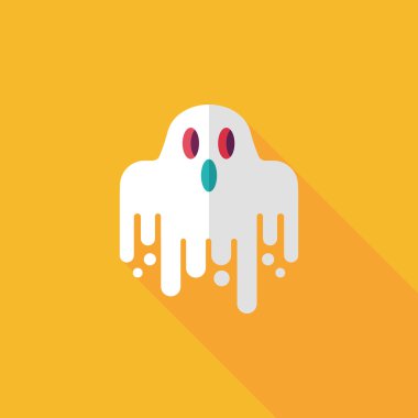 Ghost lapos ikon a hosszú árnyék, eps10